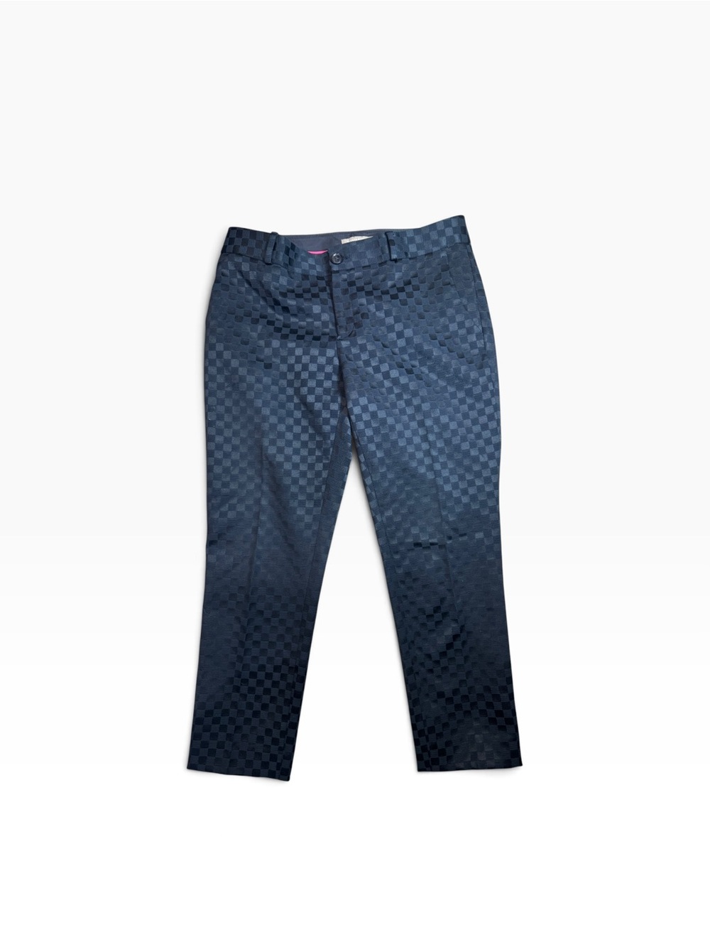 Banana Republic Hampton Pant Navy Checkered Jacquard Size 6